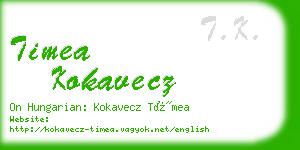 timea kokavecz business card